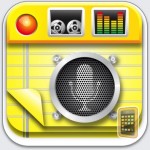 Smart recorder logo of microphone on a notebook 